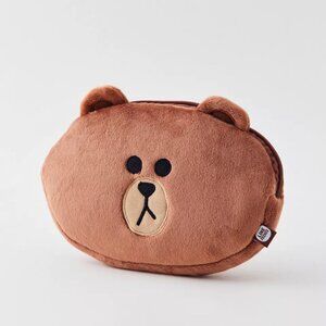 Line Friends Bear Brown Plushie Makeup Bag / Pencil Case
